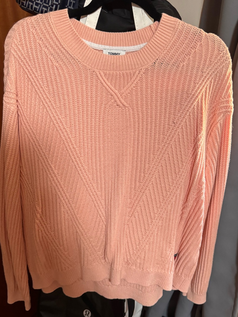 Tommy Hilfiger Peach Crewneck Knit Sweater